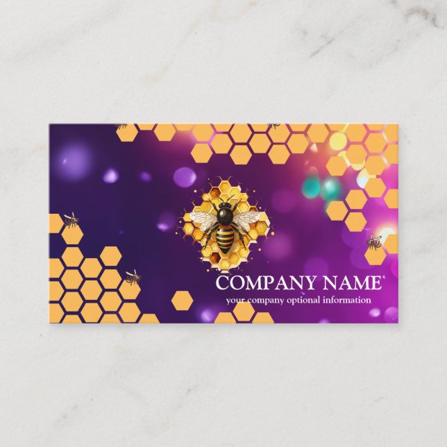 Vintage Honeycomb Bee BeeKeeper Honey Apairist Business Card (Front)