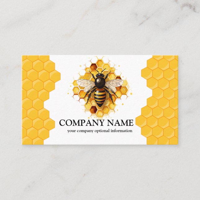 Vintage Honeycomb Bee BeeKeeper Honey Apairist Business Card (Front)