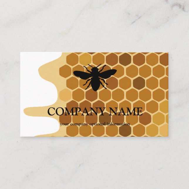 Vintage Honeycomb Bee BeeKeeper Honey Apairist Business Card (Front)