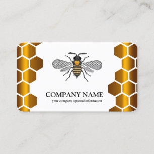 Vintage Honeycomb Bee BeeKeeper Honey Apairist Business Card