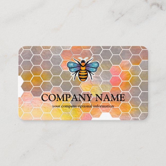 Vintage Honeycomb Bee BeeKeeper Honey Apairist Business Card (Front)