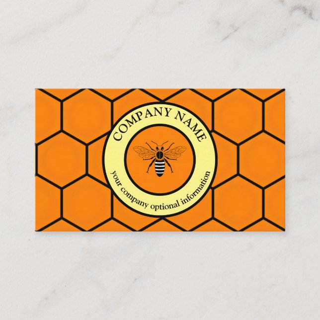 Vintage Honeycomb Bee BeeKeeper Honey Apairist Business Card (Front)