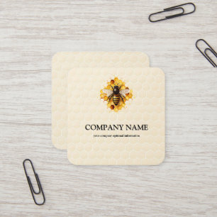Vintage Honeycomb Bee BeeKeeper Honey Apairist Square Business Card