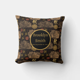 Vintage Honeycomb Bee Black Nursery Cushion