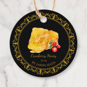 Vintage Honeycomb Cranberry Infused Honey Hang Tag