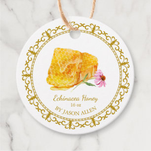 Vintage Honeycomb Echinacea Infused Honey Hang Tag