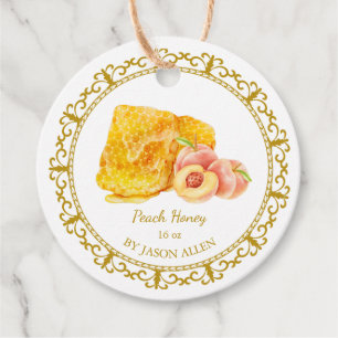 Vintage Honeycomb Peach Infused Honey Hang Tag