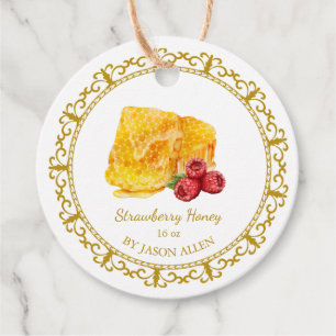 Vintage Honeycomb Raspberry Honey Hang Tag