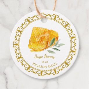 Vintage Honeycomb Sage Infused Honey Hang Tag