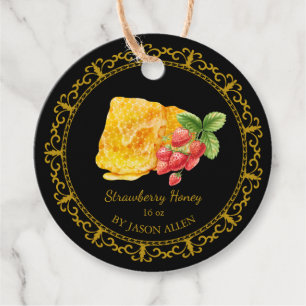 Vintage Honeycomb Strawberry Honey Hang Tag