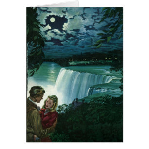 Vintage Honeymoon Love, Newlyweds at Niagara Falls