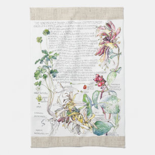 Vintage Honeysuckle Flowers Kitchen Towels