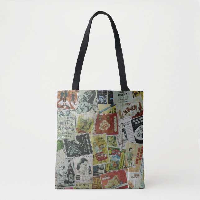 Vintage Hong Kong advertisement wall. Tote Bag (Front)