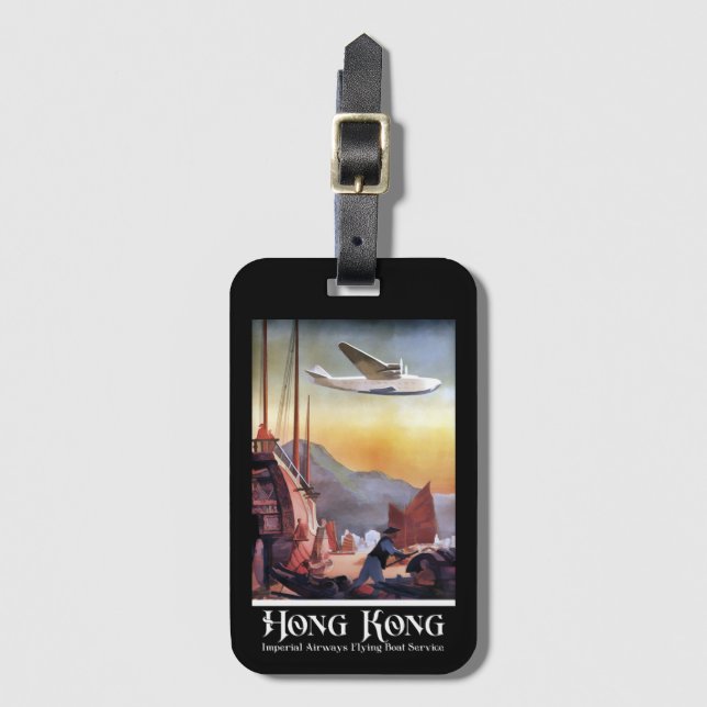 Vintage Hong Kong China Airline Travel Luggage Tag (Front Vertical)
