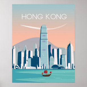 Vintage Hong Kong Travel Poster Poster
