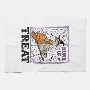 Vintage Honk Or Treat Witch Goose Halloween Shirt_ Tea Towel