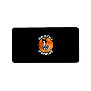 Vintage Honkus Ponkus Halloween Cute Witches Duck Label