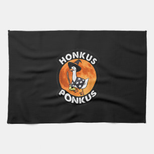 Vintage Honkus Ponkus Halloween Cute Witches Duck Tea Towel
