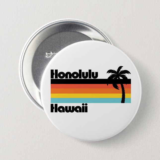 Vintage Honolulu Hawaii 7.5 Cm Round Badge (Front & Back)
