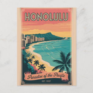 Vintage Honolulu Hawaii Paradise of the Pacific Postcard