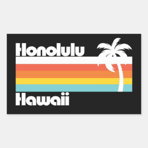 Vintage Honolulu Hawaii Rectangular Sticker