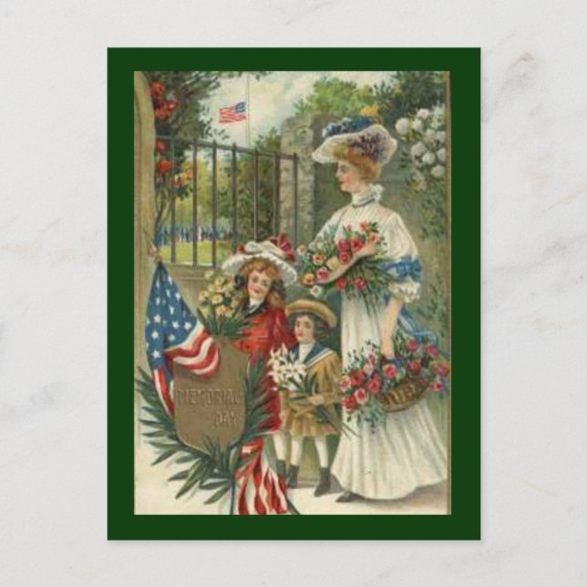 Vintage Honoring Decoration Day Postcard (Front)