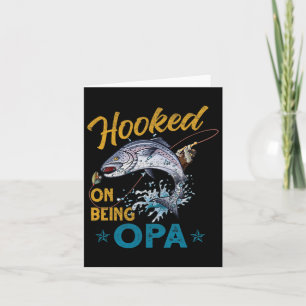 Vintage Hooked On Being Opa Funny Fishing Fathers Card