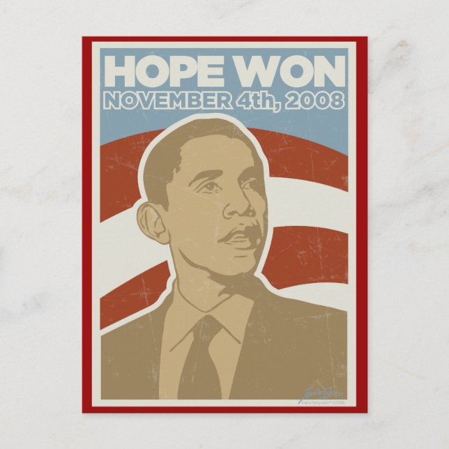 Vintage "Hope Won" Obama Postcard (Front)