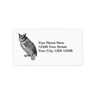 Vintage Horned Owl Label