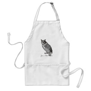 Vintage Horned Owl Standard Apron