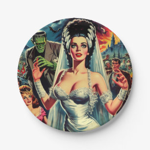 Vintage Horror Bride Paper Plate