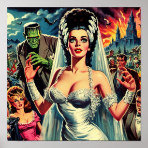 Vintage Horror Bride Poster