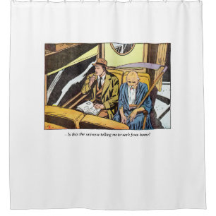 Vintage Horror Comic Panel Featuring The Reaper Shower Curtain