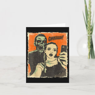 Vintage Horror Comic Zombie Selfie Creepy Cute Hal Card