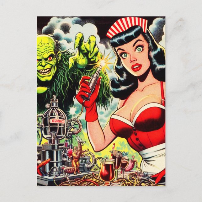 Vintage Horror Comics Postcard (Front)