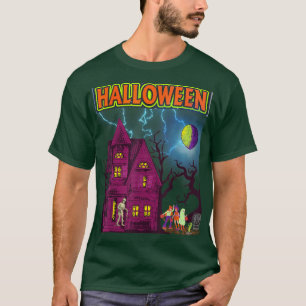 Vintage Horror House Halloween Night Party Comic T T-Shirt