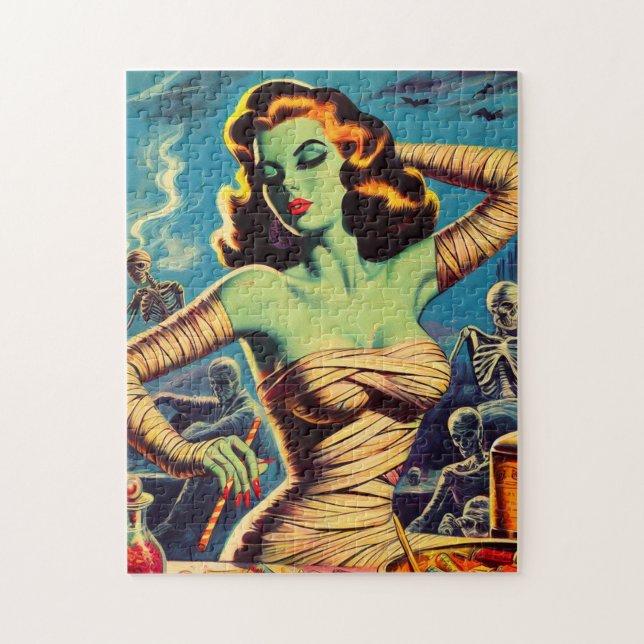 Vintage Horror Mummy Girl Jigsaw Puzzle (Vertical)