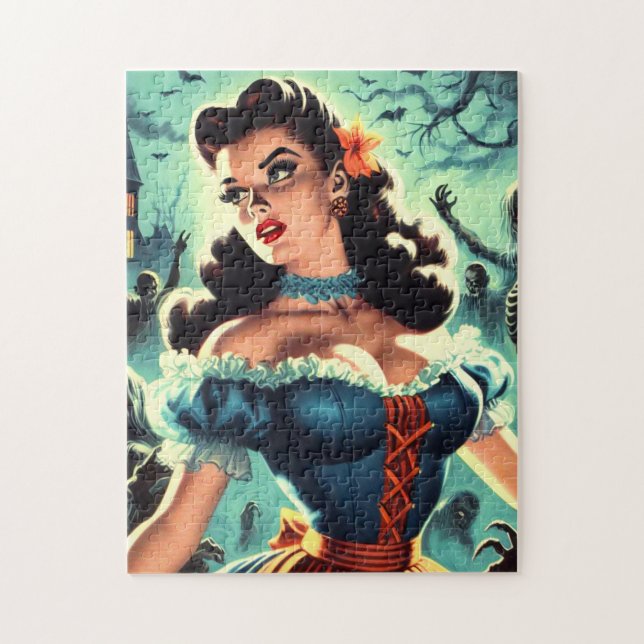 Vintage Horror Pin-up Jigsaw Puzzle (Vertical)