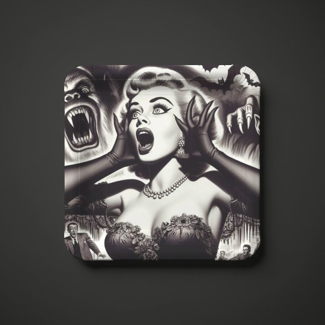 Vintage Horror Pin-up Paper Plate (Creator Uploaded)