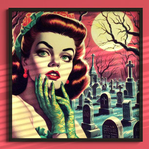 Vintage Horror Pin Up Poster