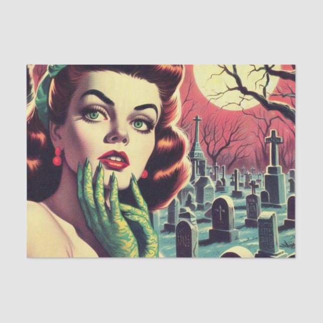 Vintage Horror Pin Up Tissue Paper (Front)