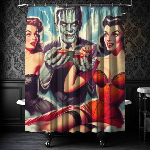 Vintage Horror Pin-ups Shower Curtain