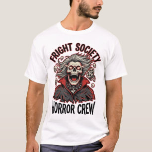 Vintage Horror Shirt Fright Society Skull Design_1