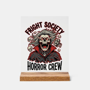 Vintage Horror Shirt Fright Society Skull Design_1 Acrylic Sign