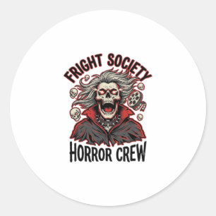 Vintage Horror Shirt Fright Society Skull Design_1 Classic Round Sticker