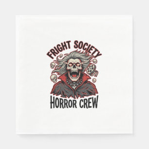 Vintage Horror Shirt Fright Society Skull Design_1 Napkin