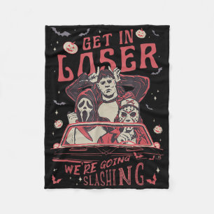 Vintage Horror Spooky Movie Lover Retro Halloween  Fleece Blanket
