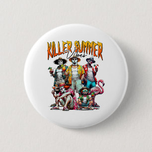 Vintage Horror Summer Vibes Funny Halloween Summer 6 Cm Round Badge