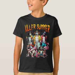 Vintage Horror Summer Vibes Funny Halloween Summer T-Shirt