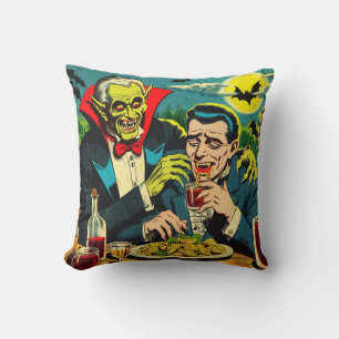Vintage Horror Vampire Comics Cushion